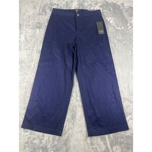 Jones New York Signature Navy Blue Wide Leg Cropped Pants Size 6 NWT
